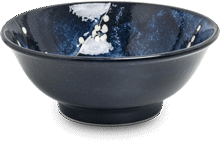 Bol à Ramen – motif de gui bleu