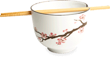 Bol Soba motif fleurs de cerisier avec ses baguettes