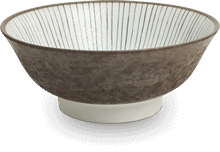 Bol à Ramen – motif rayé taupe
