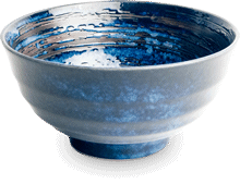 Bol à Udon – motif tourbillons bleus