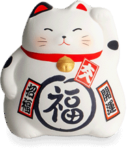 Maneki Neko porte-bonheur – blanc