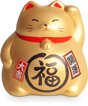 Maneki Neko porte-bonheur – doré