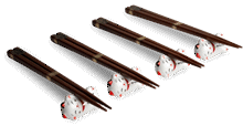 Coffret de 4 chats porte baguettes avec leurs baguettes